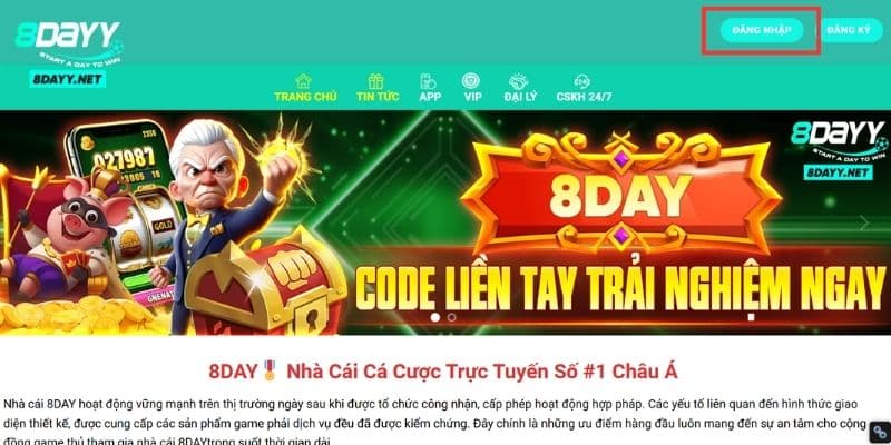 Đăng nhập 8Day nhanh chóng trên máy tính